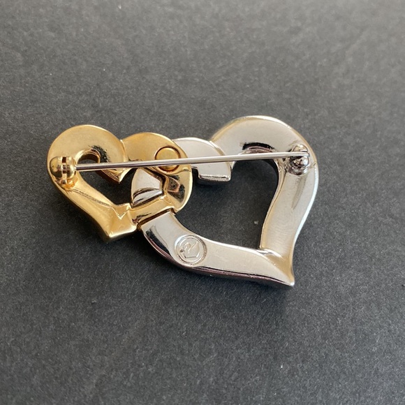 Swarovski Infinity Double Heart Pave Crystal Brooch Pin - Picture 3 of 3